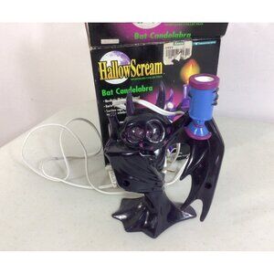 Vintage Bat Candelabra Light Up Candle Halloween Decoration New